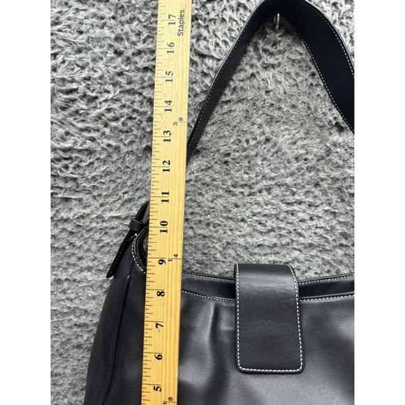 Vintage Coach Women s Hamptons Cowhide‎ Leather Hobo Bag Black H0S-7783 - Picture 10 of 13